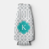Trellis en Aqua & Grey | Glacière de bouteilles (Devant)