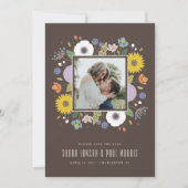 Trellis Flower Lijst Save the Date - Brown (Voorkant)