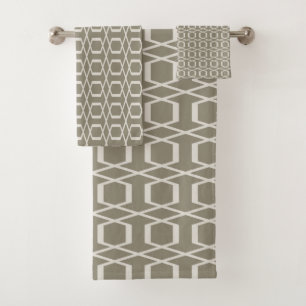 Trellis géométrique gris taupe milieu du siècle mo