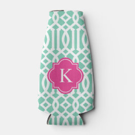 Trellis in roze en seafoam | Koolstof voor flessen Flesjeskoeler