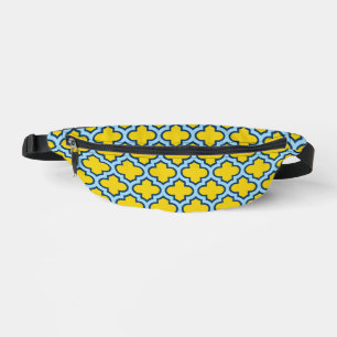 Trellis jaune et bleu bébé, treillis, Quatrefoil