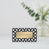 Trellis Links in Gold | VISITEKAARTJES (Staand voorkant)