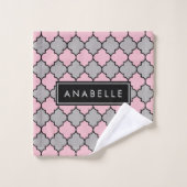 Trellis Marocain, Latticwork, Votre Nom (Gant de toilette)