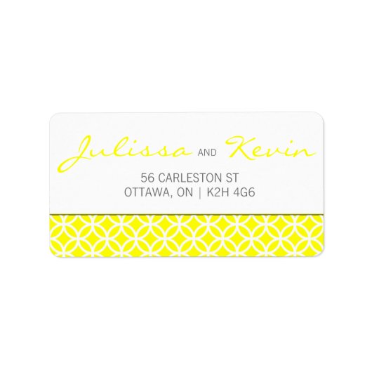 Trellis Patroon Bruiloft Label - Aangepaste kleur (Voorkant)