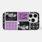 Trellis Pattern Foto Collage & Monogram iPhone Hoesje (Achterkant horizontaal)