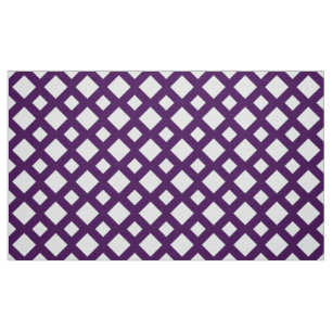 Trellis pourpre sur le tissu géométrique blanc