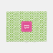 Trellis rose et vert chaud | Couverture polaire (Devant (Horizontal))