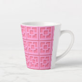 Trellis rose rétro Latte Mug (Droite)