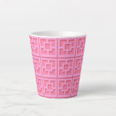 Trellis rose rétro Latte Mug (Devant)