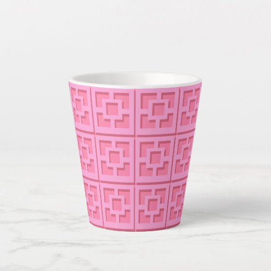 Trellis rose rétro Latte Mug (Devant)