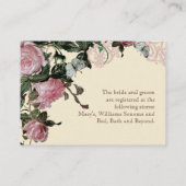 Trellis Rose Vintage - Carte d'inscription (Dos)