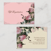 Trellis Rose Vintage - Carte d'inscription (Devant / Derrière)