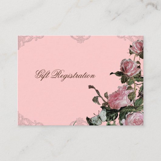 Trellis Rose Vintage - Carte d'inscription (Devant)