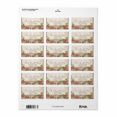 Trellis Rose Vintage carte Étiquette de adresse (Feuille entière)