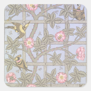 'Trellis' wallpapierontwerp, 1864 Vierkante Sticker