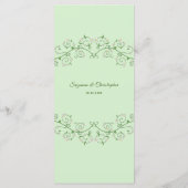 Trellis White Vine Heart sur Mint Flat Menu (Dos)