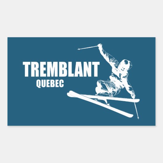 Tremblant Quebec Skier Rechthoekige Sticker (Voorkant)