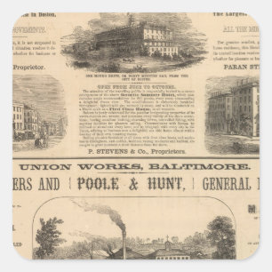 Tremont House, Boston hotel Nahant House Vierkante Sticker