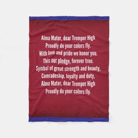 Tremper High School Alma Mater Song Fleece Deken (Voorkant)
