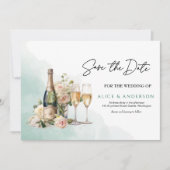 Trenby Bruid Bloemen Groene bruiloft Save The Date (Voorkant)