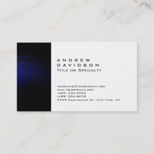 Trend Black Blue White Plain Stylish Visitekaartje
