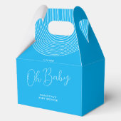 Trend Blue Baby Shower Script Bedankdoosjes (Voorkant)