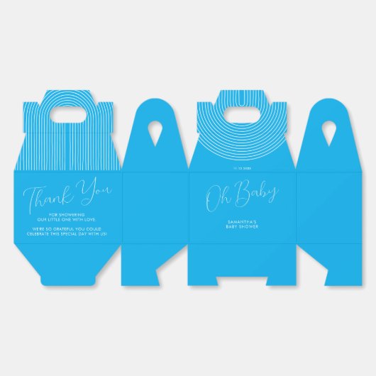 Trend Blue Baby Shower Script Bedankdoosjes (Ongevouwen)