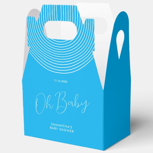 Trend Blue Baby Shower Script Bedankdoosjes (Open)