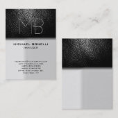 Trend chubby gris cuir attrayant carte de visite (Devant / Derrière)