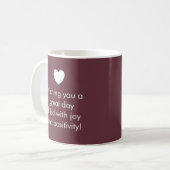 Trend Color Dark Red Wine Name / Positivity Mug (Devant gauche)