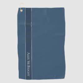 Trend Color Serious Blue Modern Name Golf Towel Golfhanddoek