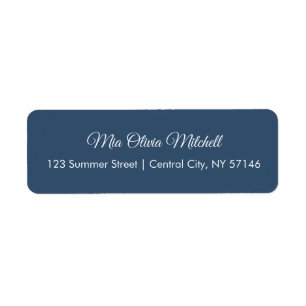 Trend Color Serious Blue Script-Adresetiketten Etiket