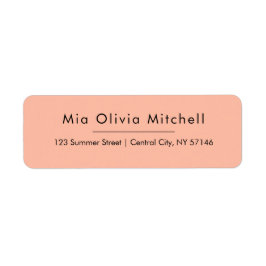 Trend Color Soft Peach Eenvoudige Adresetiketten Etiket