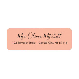 Trend Color Soft Peach Elegant Étiquettes de adres