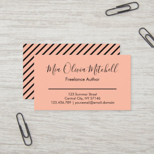 Trend Color Soft Peach Minimalistisch Visitekaartj Visitekaartje