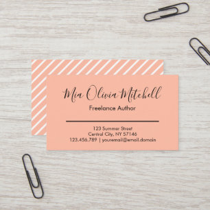 Trend Color Soft Peach Minimalistisch Visitekaartj Visitekaartje