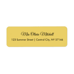 Trend Color Soft Yellow Script-Adresetiketten Etiket