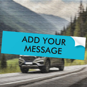 Trend Color Vivid Cyan Message Bumpersticker