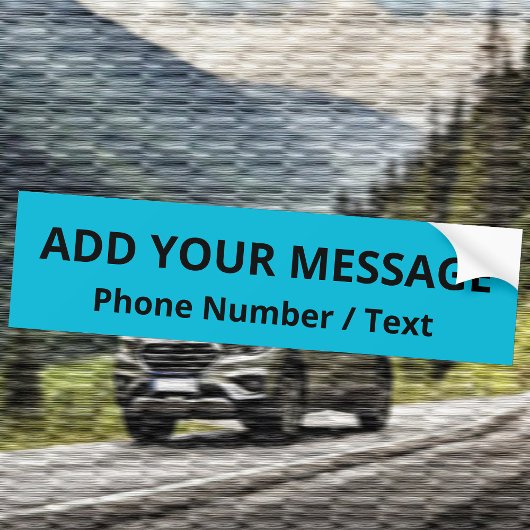 Trend Color Vivid Cyan Text Bumpersticker