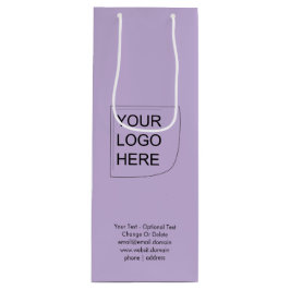 Trend Color - Zachte Violet Wine Logo Gift Bag Wijn Cadeautas