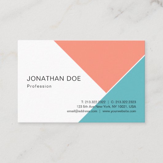 Trend Colors Modern Simple Design Sjabloon Visitekaartje (Voorkant)