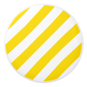 Trend Colors Yellow White Striped Sjabloon Moderne Keramische Knop