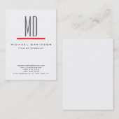 Trend Grey Monogramme Blanc Rouge Chubby Carte de (Devant / Derrière)