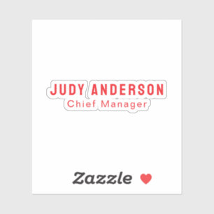 Trend helder rood professioneel gewoon modern eleg sticker