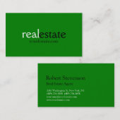 Trend Kantoor Green Real Estate Agent Visitekaartj Visitekaartje (Voorkant / Achterkant)