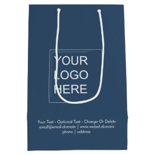 Trend Kleur - Ernstig Blauw Middelgrote Logo Cadea Medium Cadeauzakje