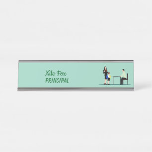 Trend Kleur Lichtgroen Principal Desk Naam Bord Bureau Naambordje