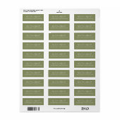 Trend kleur Reed Green Elegant Adresetiketten Etiket (Full Sheet)