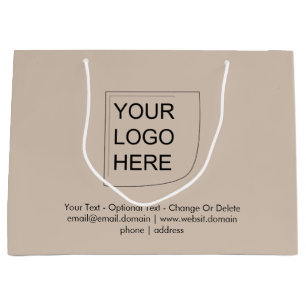 Trend Kleur - Soft Taupe Grote Logo Cadeautas