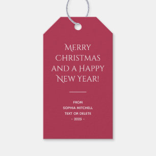 Trend Kleur Warm Roze Kerstmis Cadeaulabel